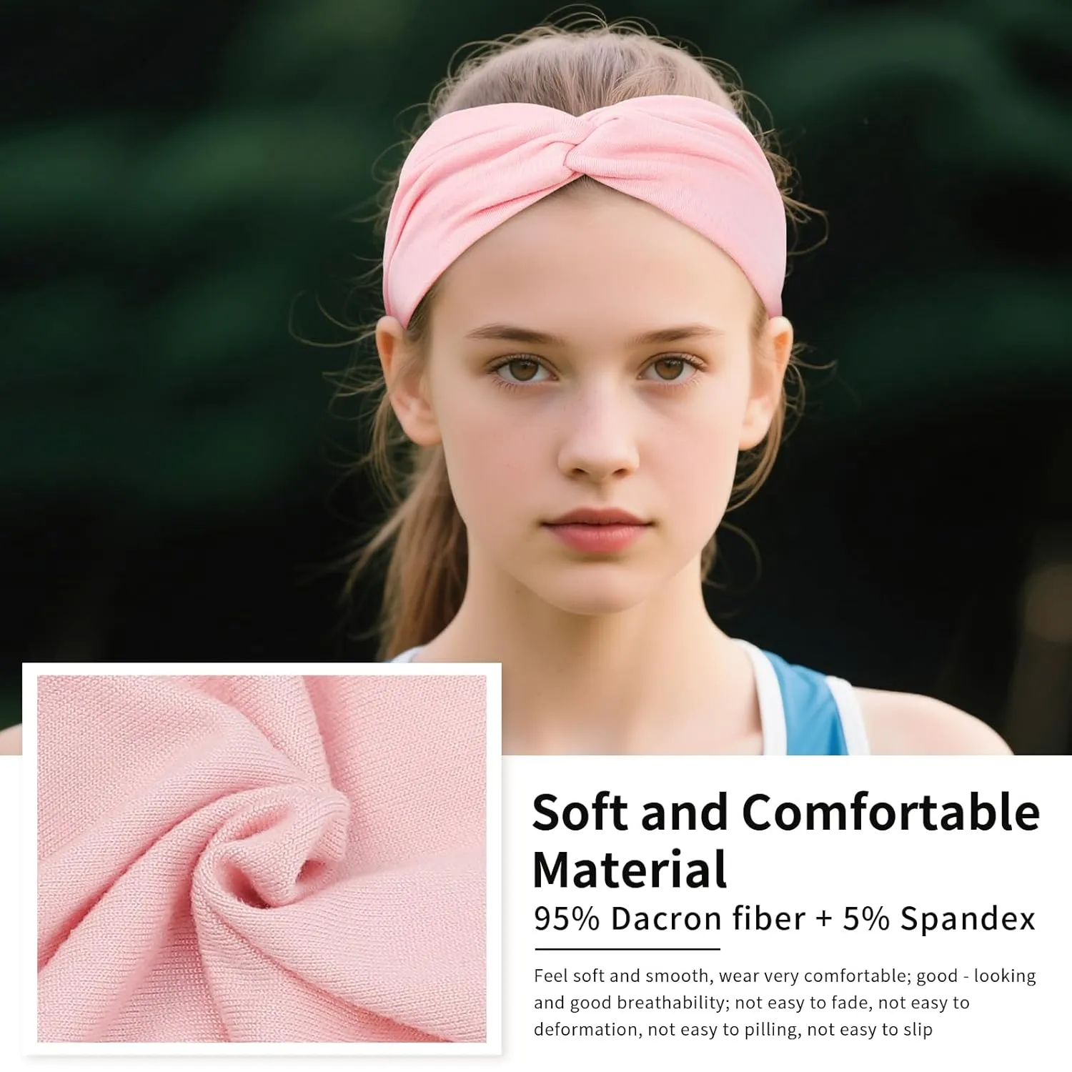 12 Pcs Stretchy Headbands for Women, Absorbed Sport Headband Soft Twist Knotted Hairbands for Daily Life Yoga Workout (Light Morandi)