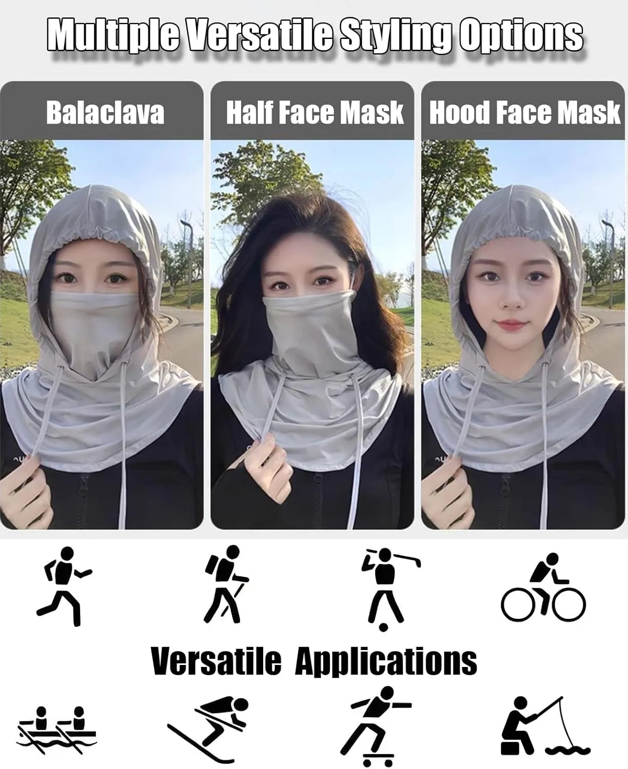 3 Pcs Cooling Balaclava Mask Summer Balaclava Sun UV Protection Hood Breathable Full Head Mask Face Cover for Men Women