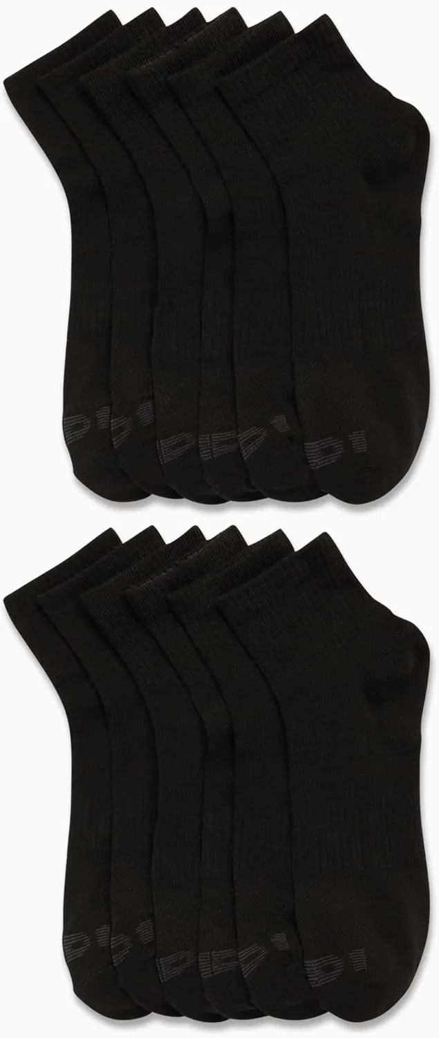 AND1 Mens Quarter Socks - 12 Pack Lightweight Athletic Quarter Length Ankle Socks for Men for Sports, Running (Sizes: 6-12.5)