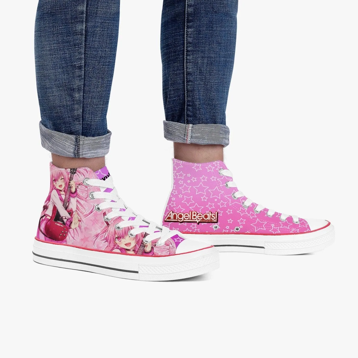 Angel Beats Yui A-Star High White Anime Shoes