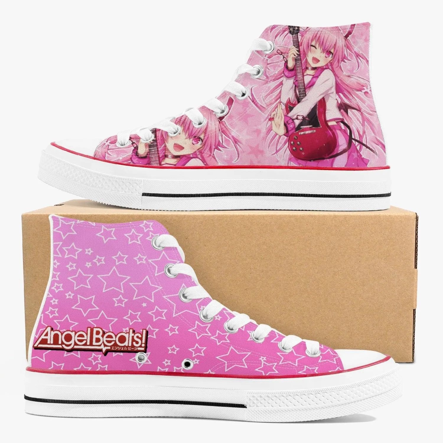 Angel Beats Yui A-Star High White Anime Shoes