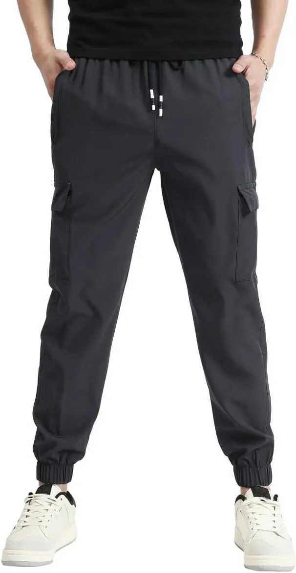 Boys Cargo Joggers Pants Outdoor Youth Quick Dry Hiking Pants Lightweight Athletic Pants with Zipper Pockets
