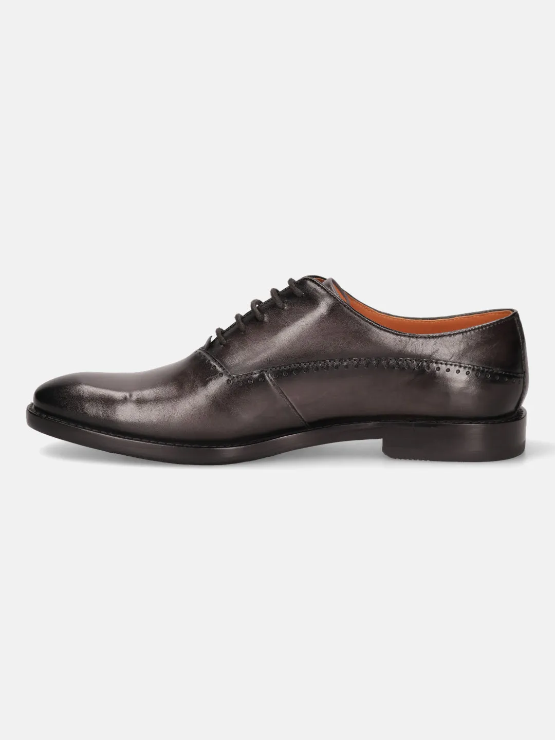 bugatti Dark Grey Premium Leather Formal Oxford Shoes