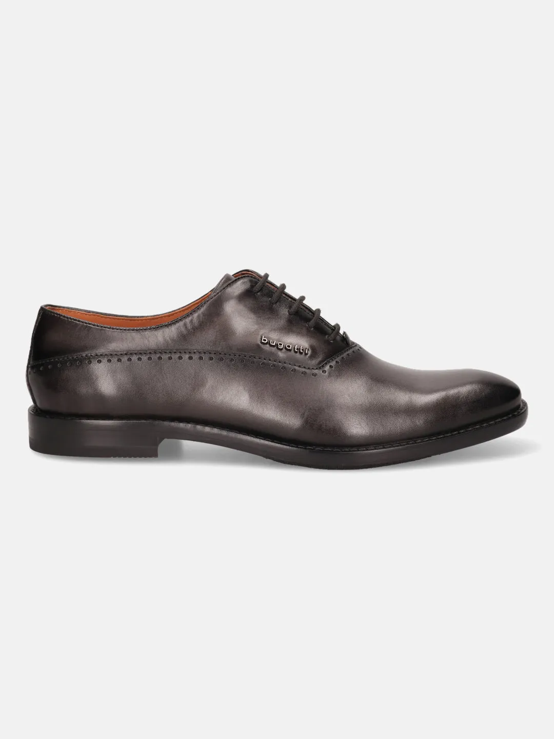 bugatti Dark Grey Premium Leather Formal Oxford Shoes