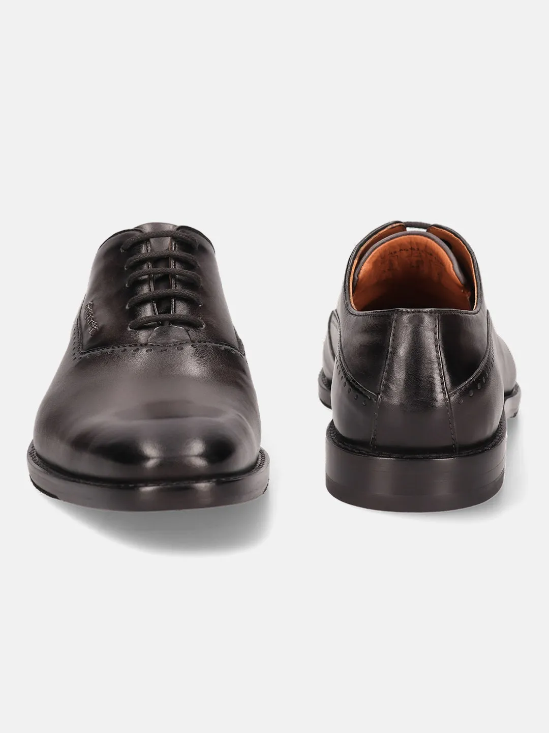 bugatti Dark Grey Premium Leather Formal Oxford Shoes