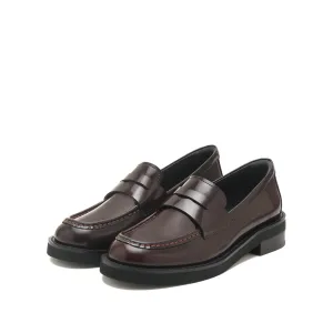 Burgundy Leather Penny Loafers