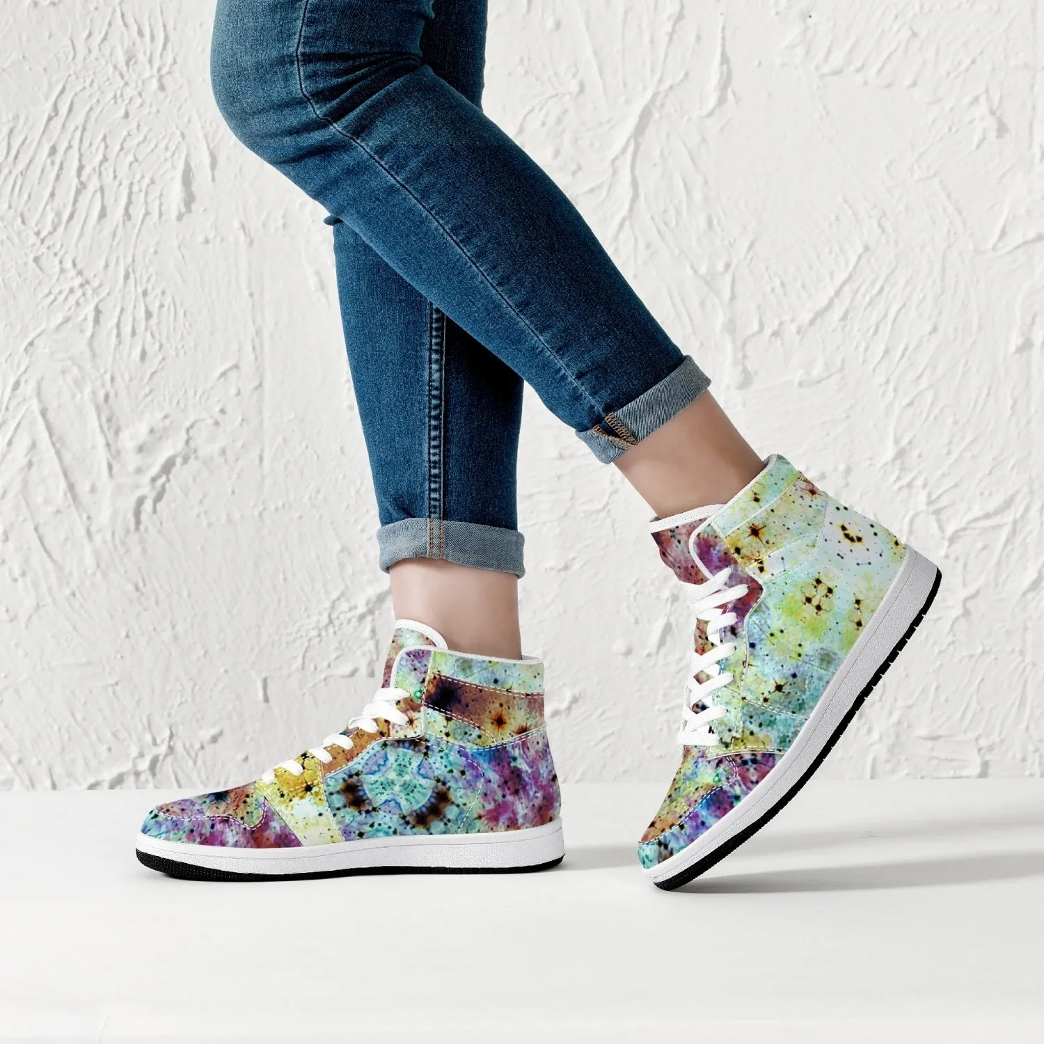 Conscious Psychedelic Split-Style High-Top Sneakers