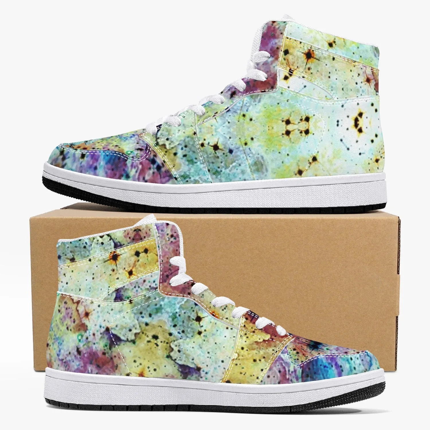Conscious Psychedelic Split-Style High-Top Sneakers