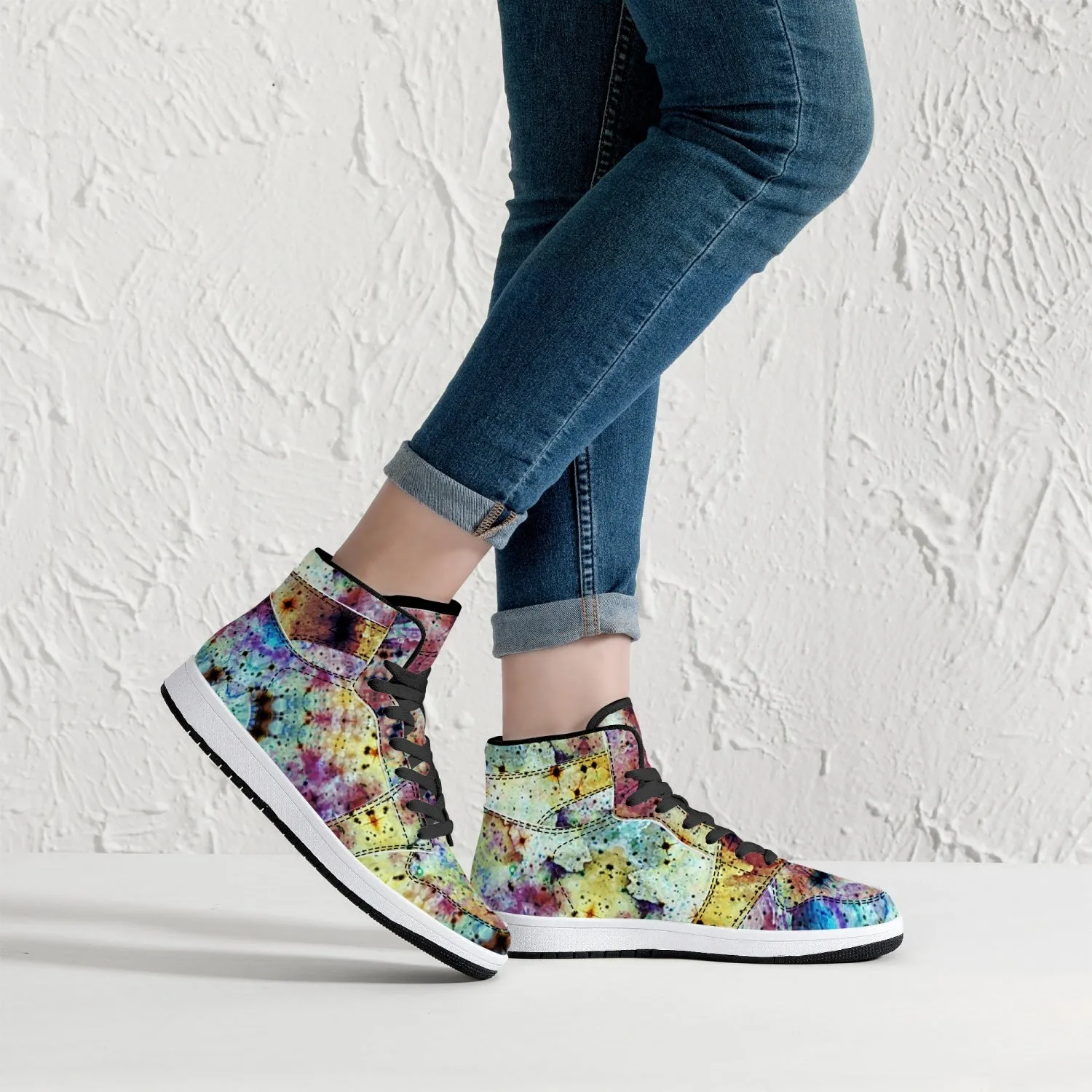 Conscious Psychedelic Split-Style High-Top Sneakers