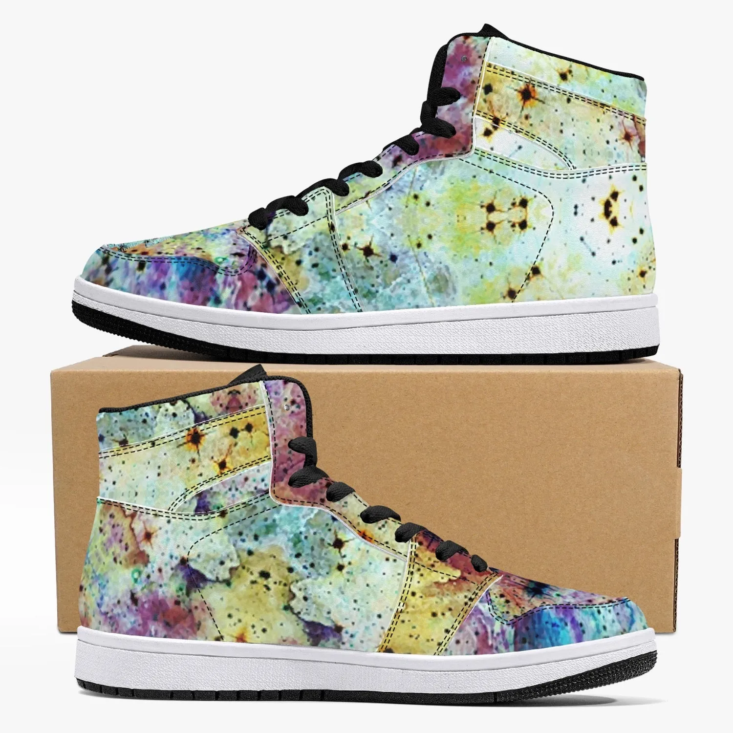Conscious Psychedelic Split-Style High-Top Sneakers