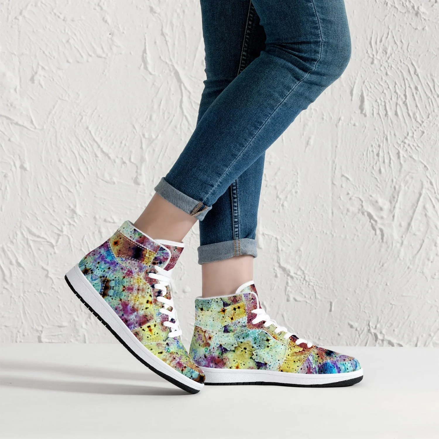 Conscious Psychedelic Split-Style High-Top Sneakers