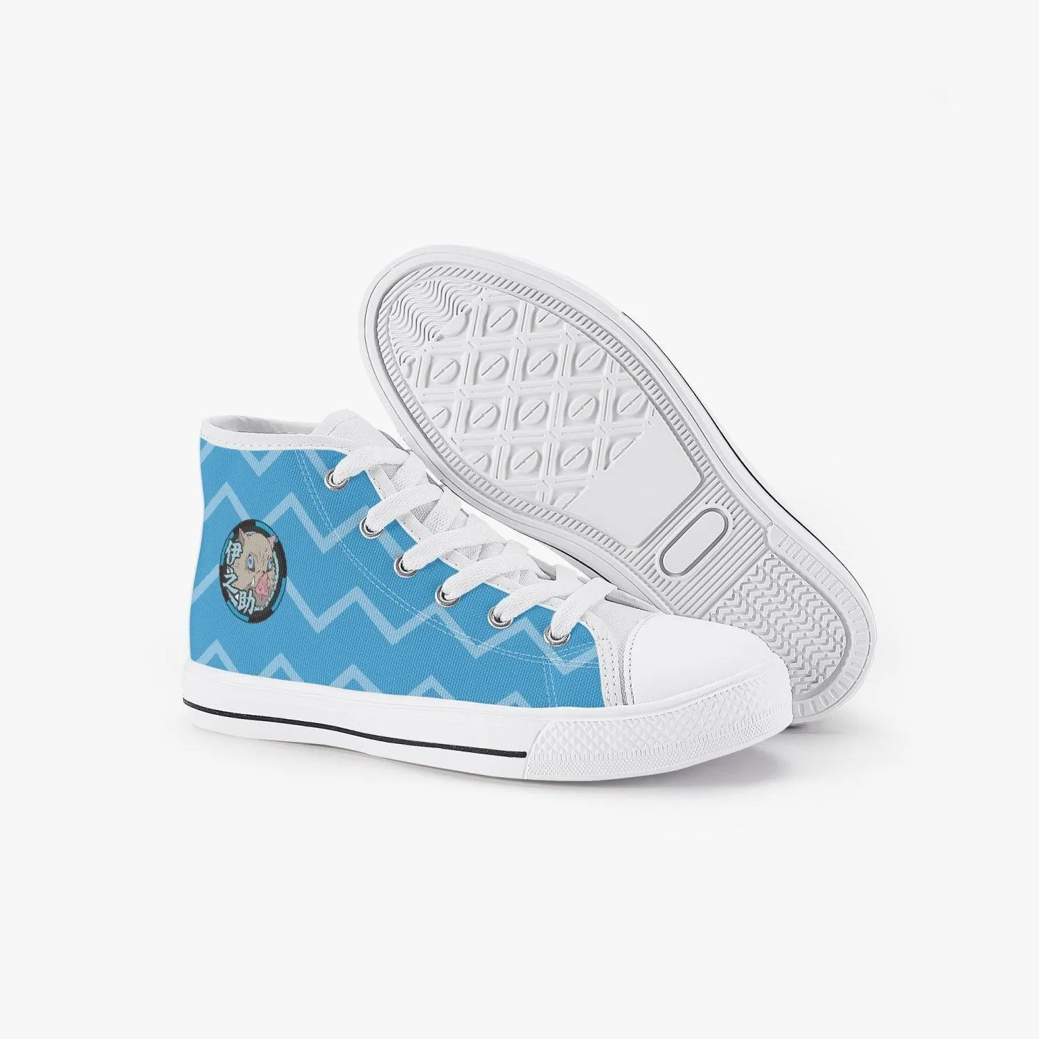 Demon Slayer Inosuke Hashibara Kid’s High-Top Canvas Anime Shoes