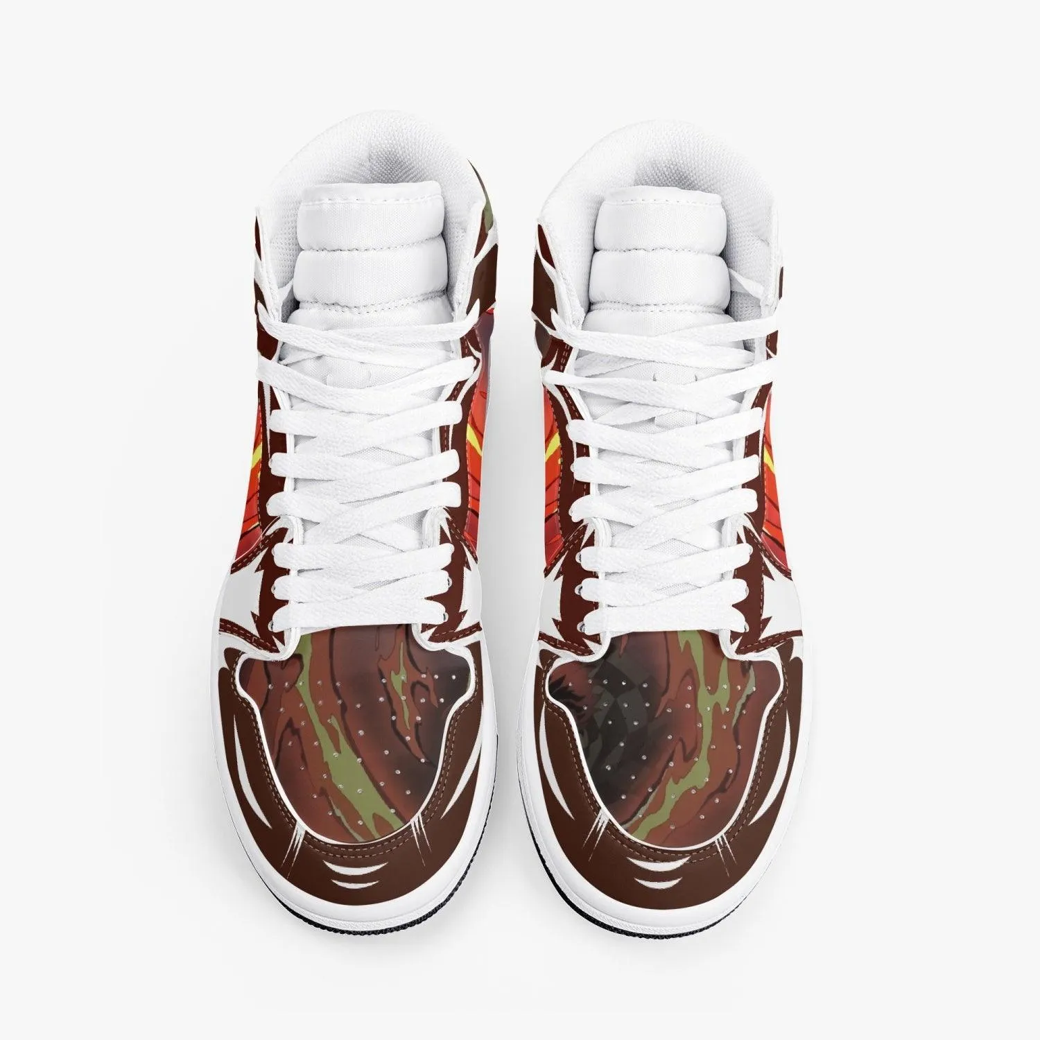 Demon Slayer Tanjiro Brown White JD1 Mid Anime Shoes
