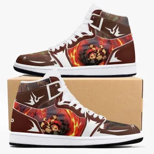 Demon Slayer Tanjiro Brown White JD1 Mid Anime Shoes