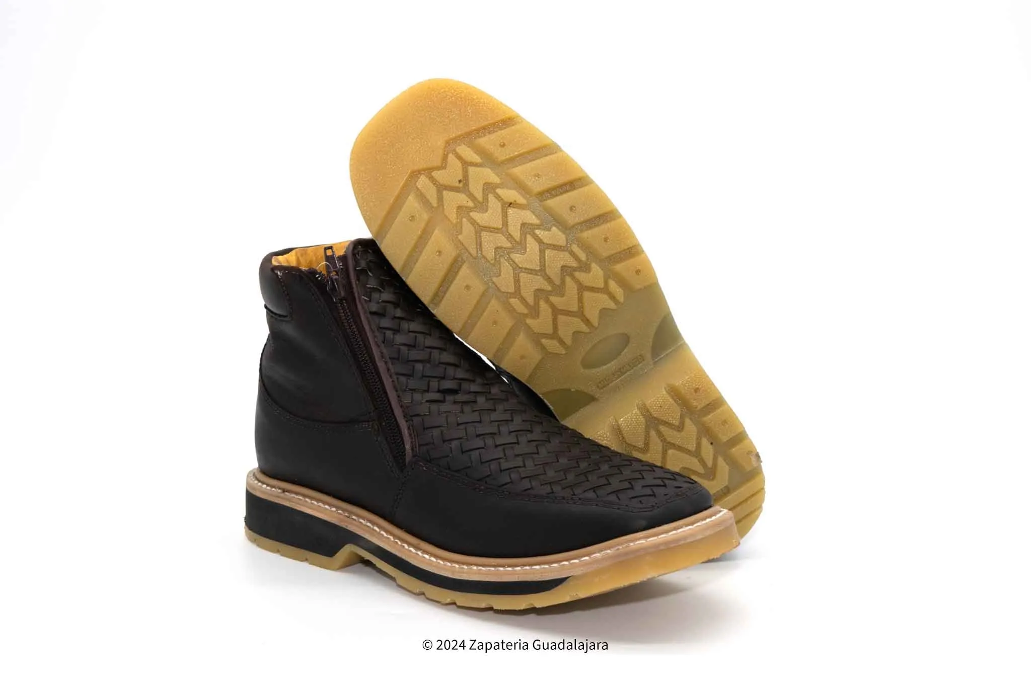MEN'S DOUBLE DENSITY NON-SLIP SOLE PETATILLO BROWN LEATHER BOOT-H61M3194