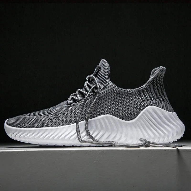 Mesh Men Shoes Breathable White Sneakers Lace-up Lightweight Shoes