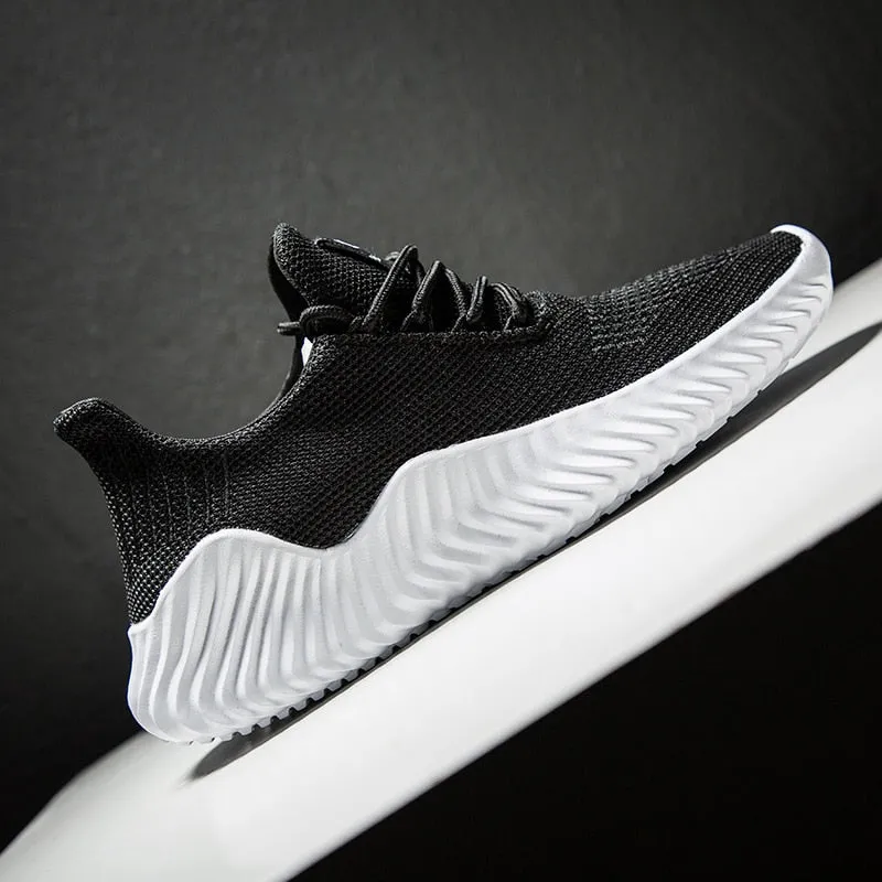 Mesh Men Shoes Breathable White Sneakers Lace-up Lightweight Shoes