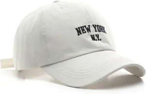 New York Baseball Hat for Women Adjustable Embroidery 100% Cotton Trucker Hats Classic Vintage Baseball Cap