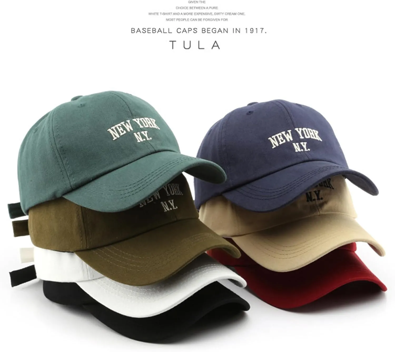 New York Baseball Hat for Women Adjustable Embroidery 100% Cotton Trucker Hats Classic Vintage Baseball Cap