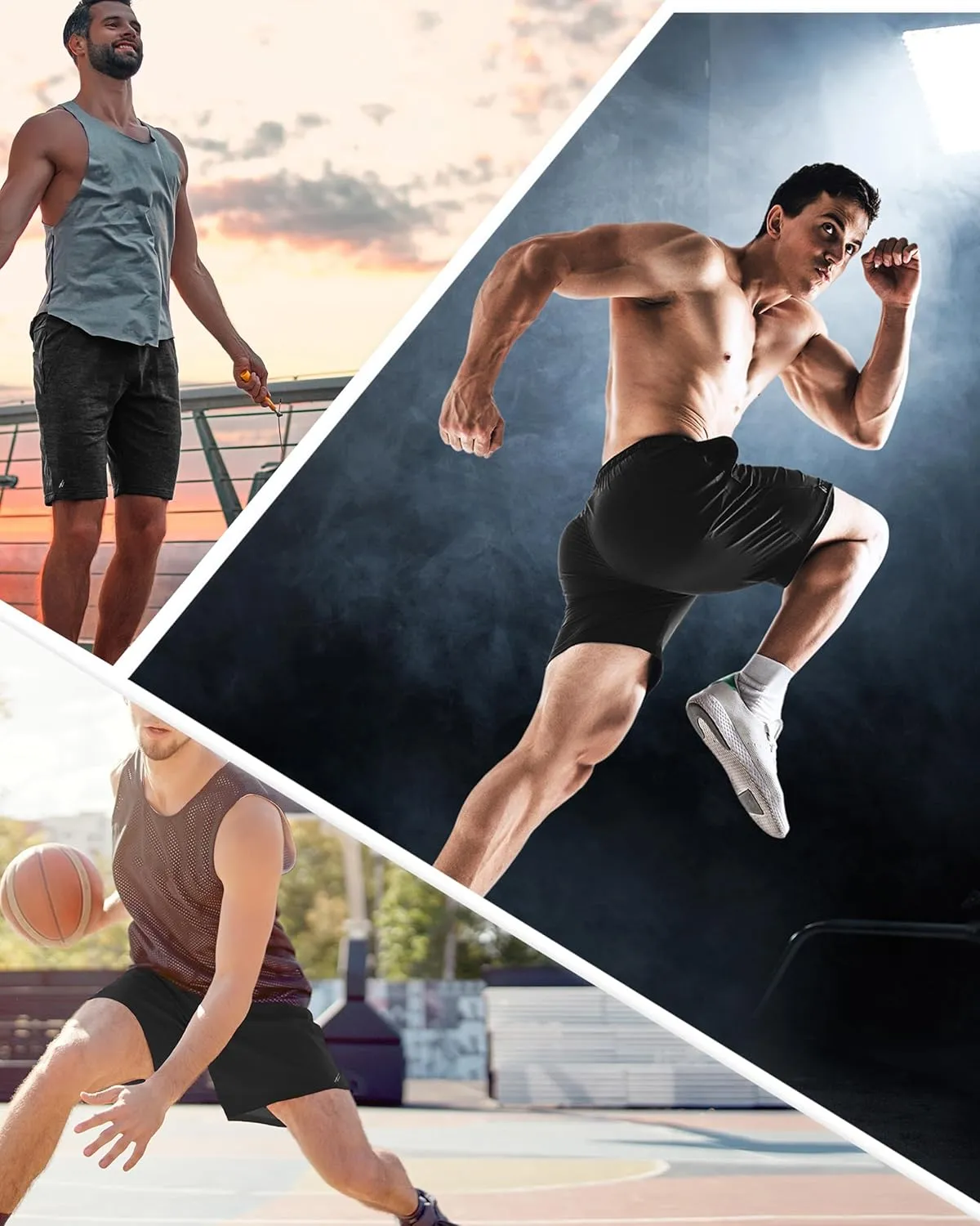 NY Threads 3 Pack Men's Athletic Shorts Quick Dry Lightweight Workout Running Gym Shorts with Pockets