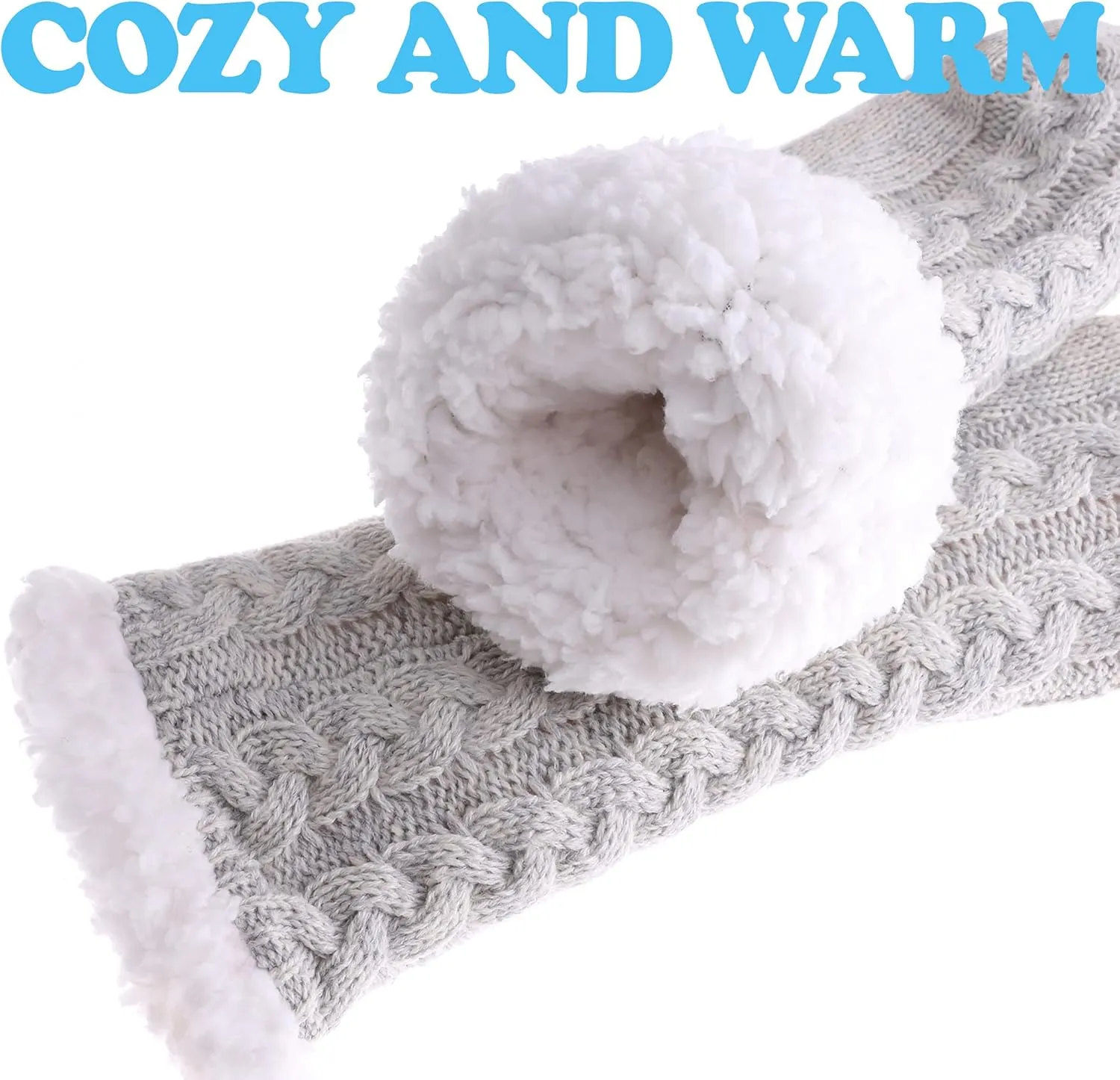 SDBING Women's Winter Super Soft Warm Cozy Fleece Lined Fuzzy Slipper Socks with Grippers
