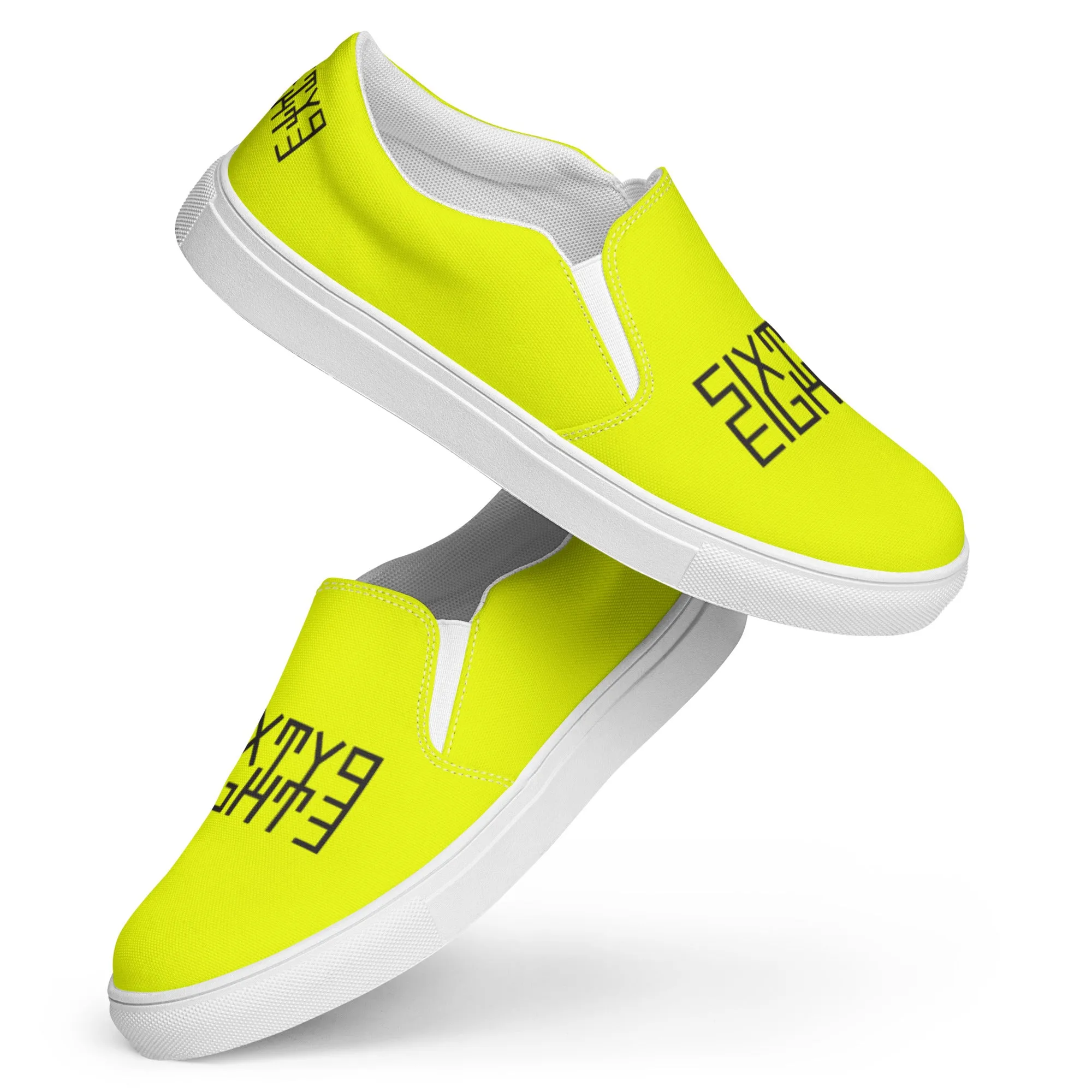 Sixty Eight 93 Logo Black & Lemonade Men's Slip On Shoes