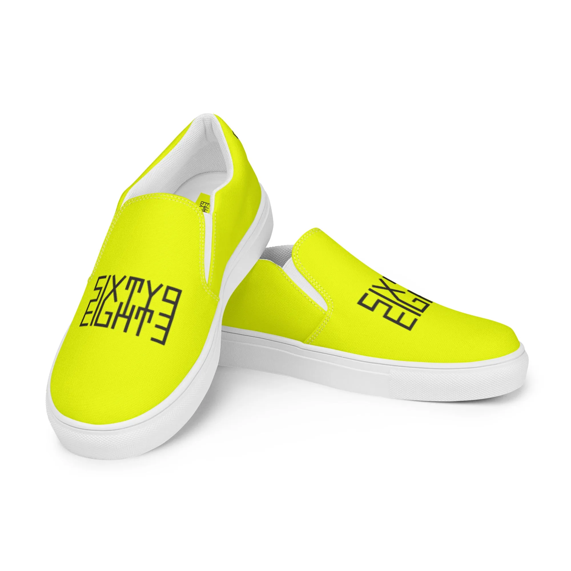 Sixty Eight 93 Logo Black & Lemonade Men's Slip On Shoes