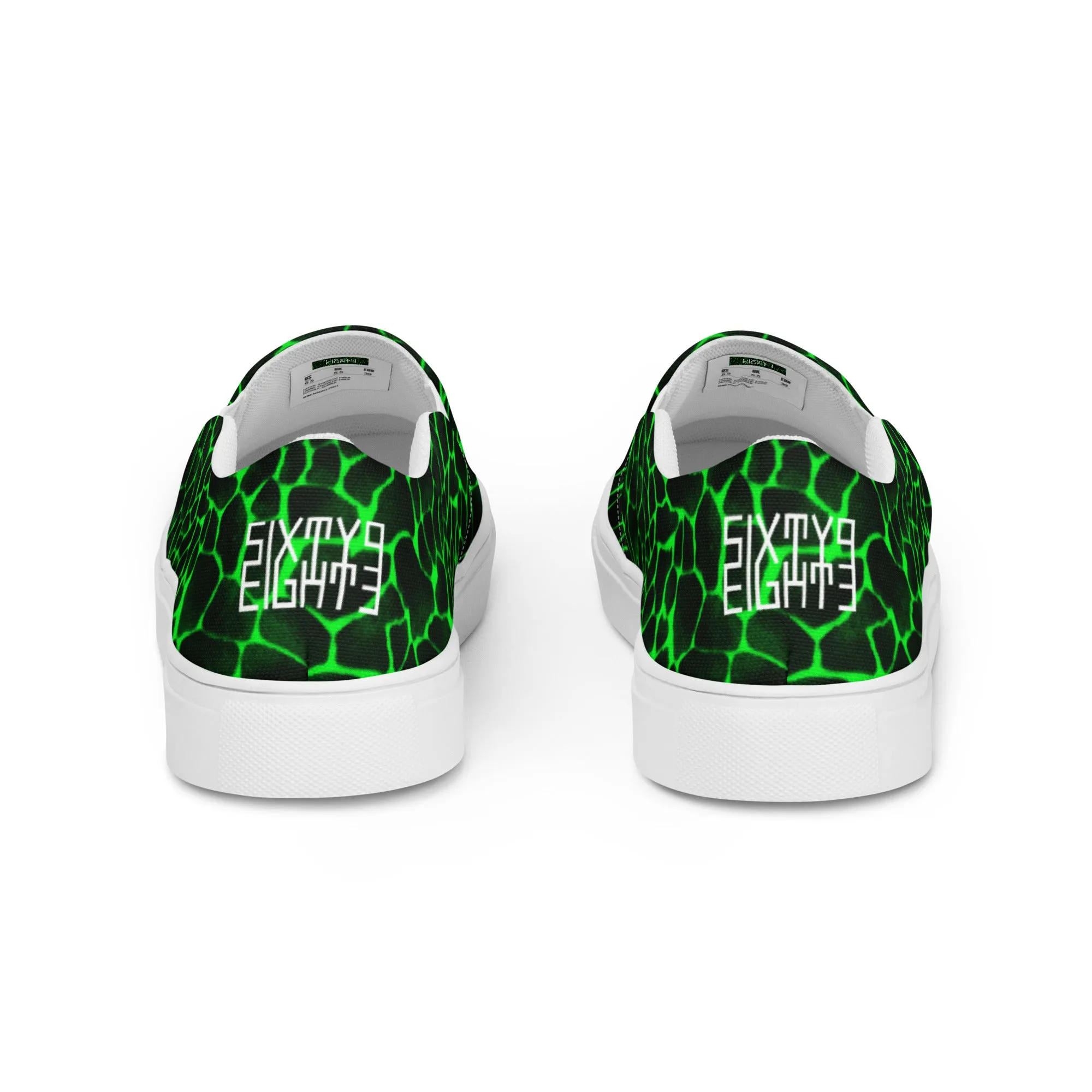 Sixty Eight 93 Logo White Boa Black Lime Men's Slip On Shoes