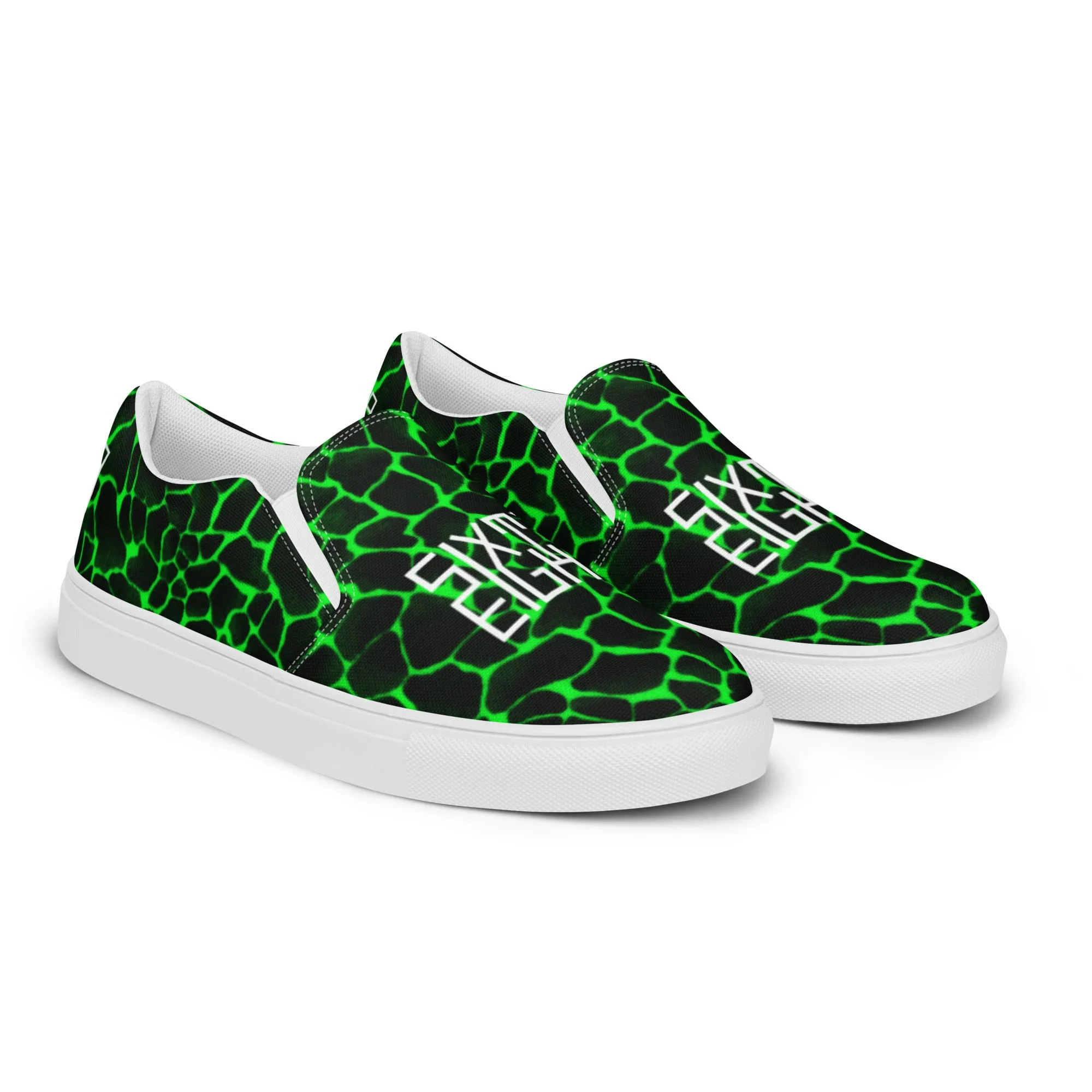 Sixty Eight 93 Logo White Boa Black Lime Men's Slip On Shoes
