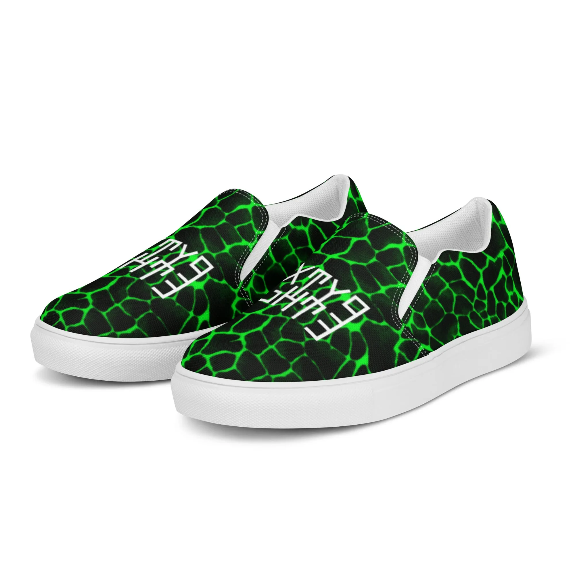 Sixty Eight 93 Logo White Boa Black Lime Men's Slip On Shoes