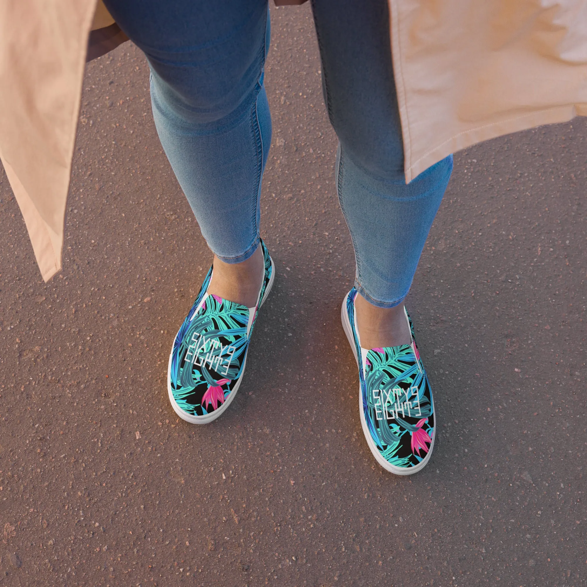 Sixty Eight 93 Logo White Tropical 1.0 Women's Slip On Shoes