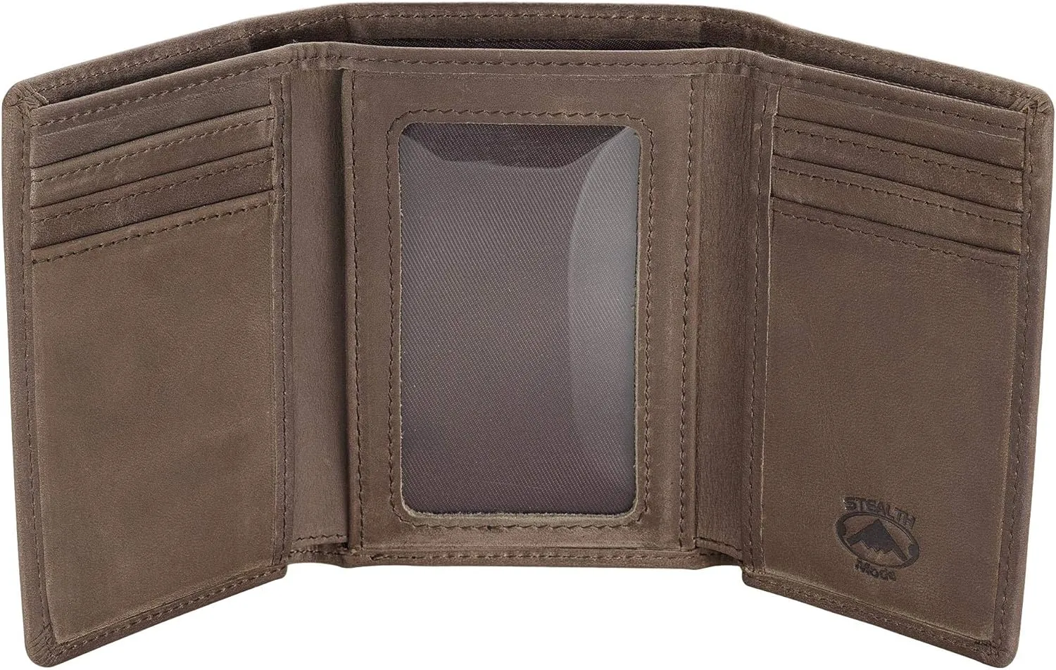 Stealth Mode Trifold Leather Wallet for Men with RFID Blocking