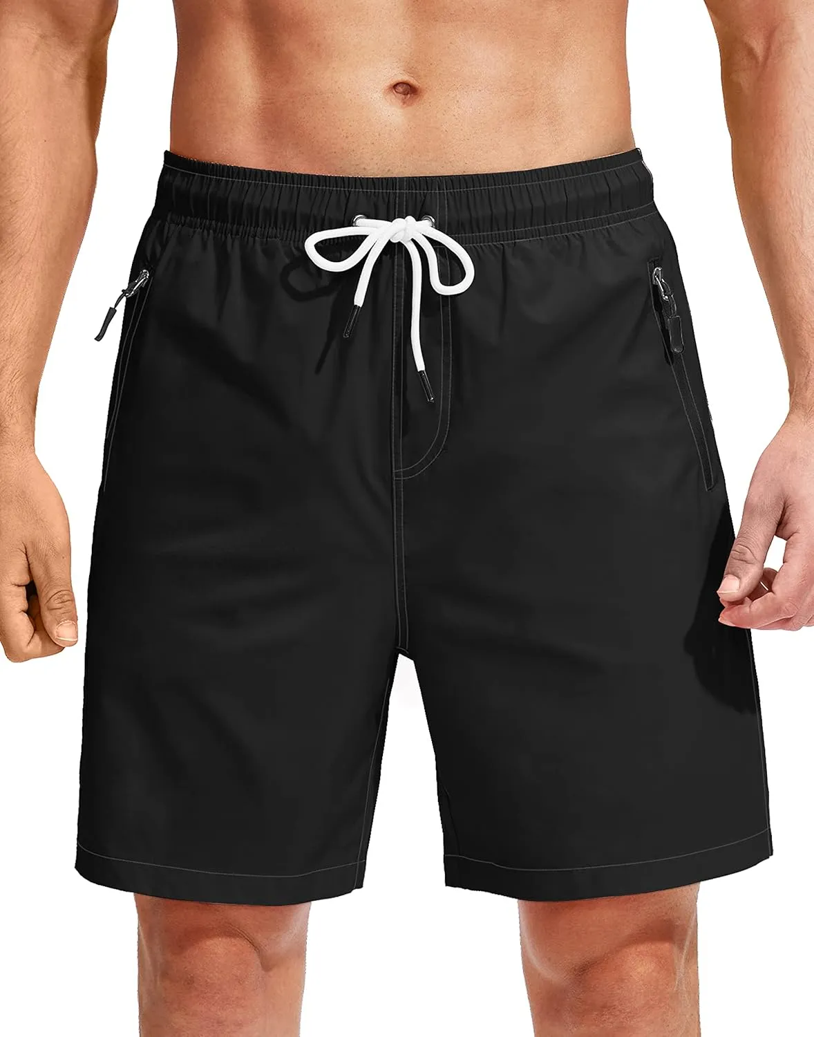 Viodia Men's Swim Trunks with Compression Liner Quick Dry Board Shorts Swimsuit Swimwear for Men with Zipper Pockets