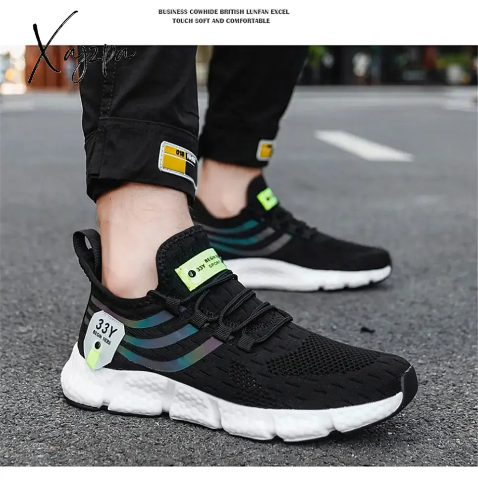 Xajzpa - Men's Sneakers Mesh Breathable Running Shoes Male Light Non-slip Classic Sports Casual White Shoes Women Couple Tenis Masculino