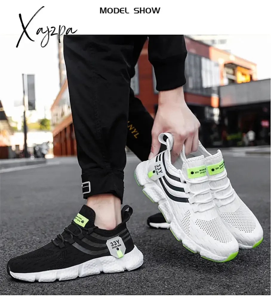 Xajzpa - Men's Sneakers Mesh Breathable Running Shoes Male Light Non-slip Classic Sports Casual White Shoes Women Couple Tenis Masculino