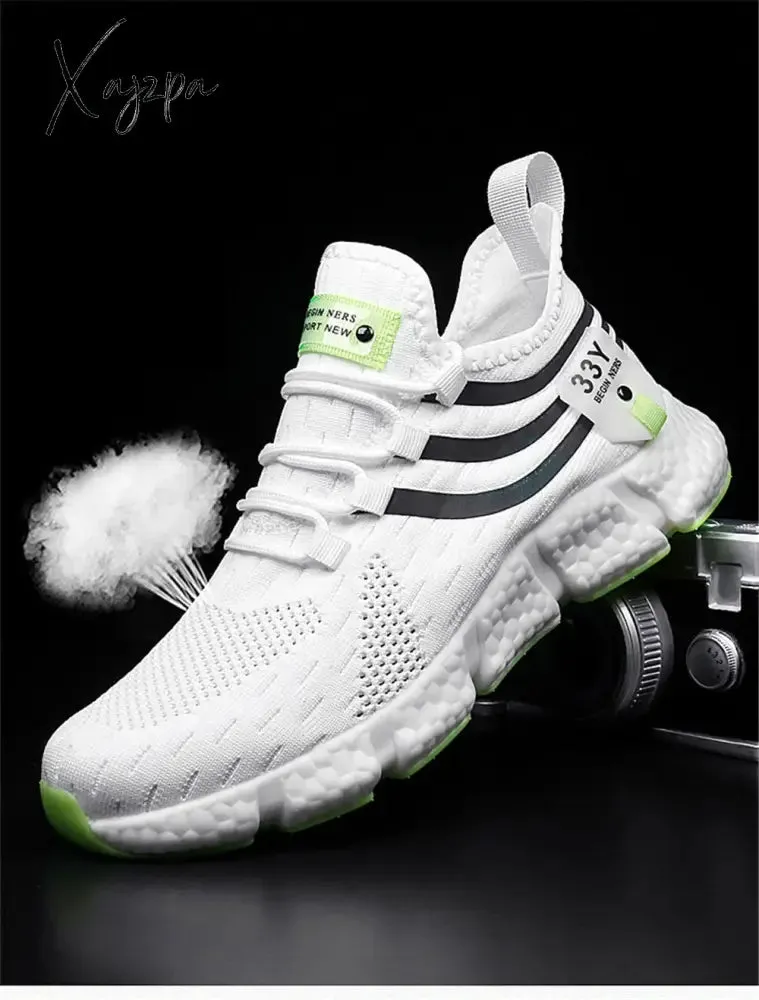 Xajzpa - Men's Sneakers Mesh Breathable Running Shoes Male Light Non-slip Classic Sports Casual White Shoes Women Couple Tenis Masculino