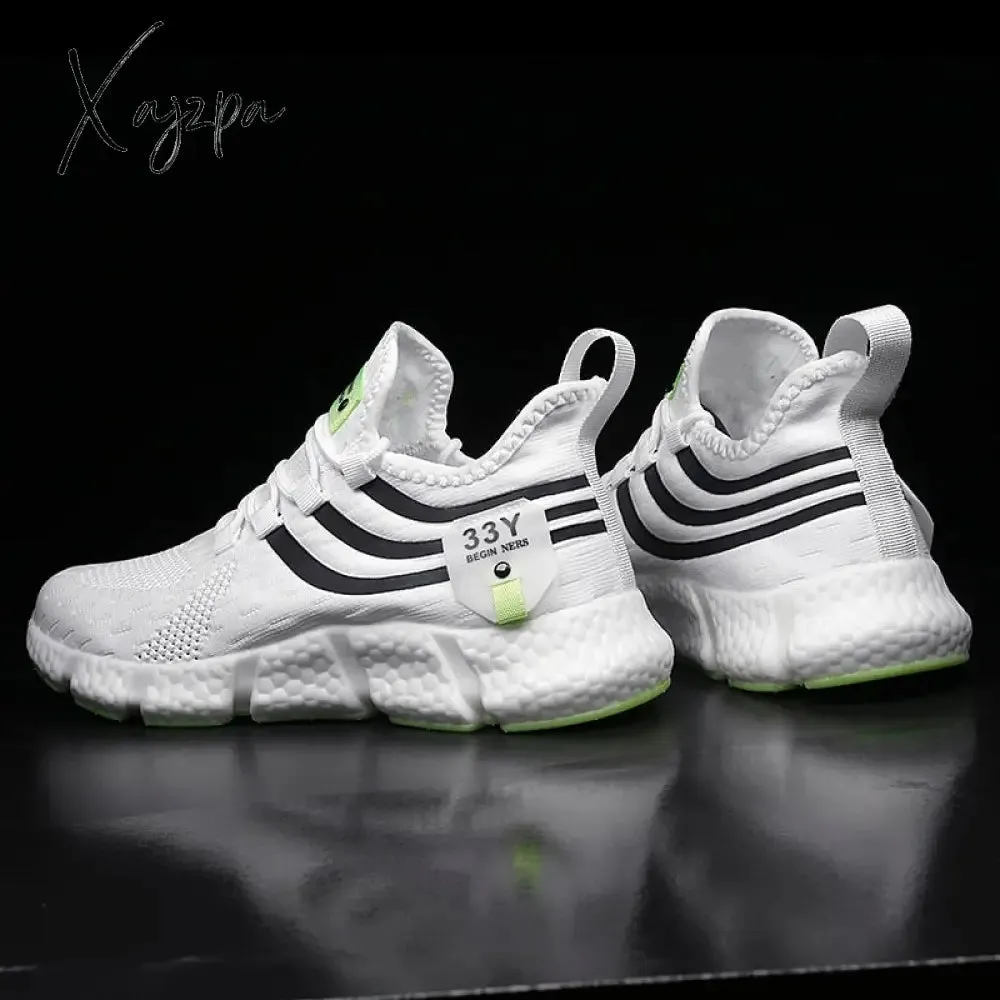 Xajzpa - Men's Sneakers Mesh Breathable Running Shoes Male Light Non-slip Classic Sports Casual White Shoes Women Couple Tenis Masculino