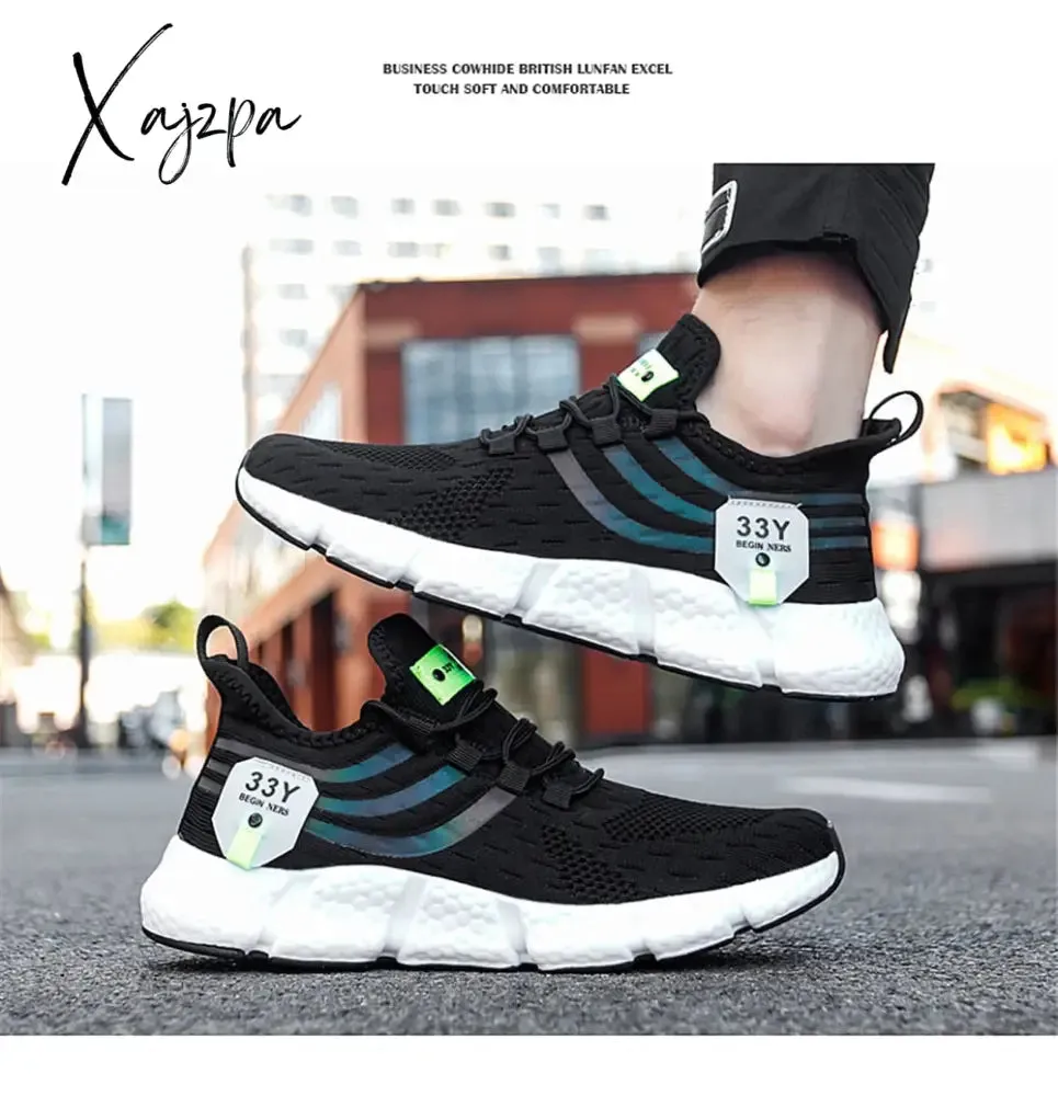 Xajzpa - Men's Sneakers Mesh Breathable Running Shoes Male Light Non-slip Classic Sports Casual White Shoes Women Couple Tenis Masculino