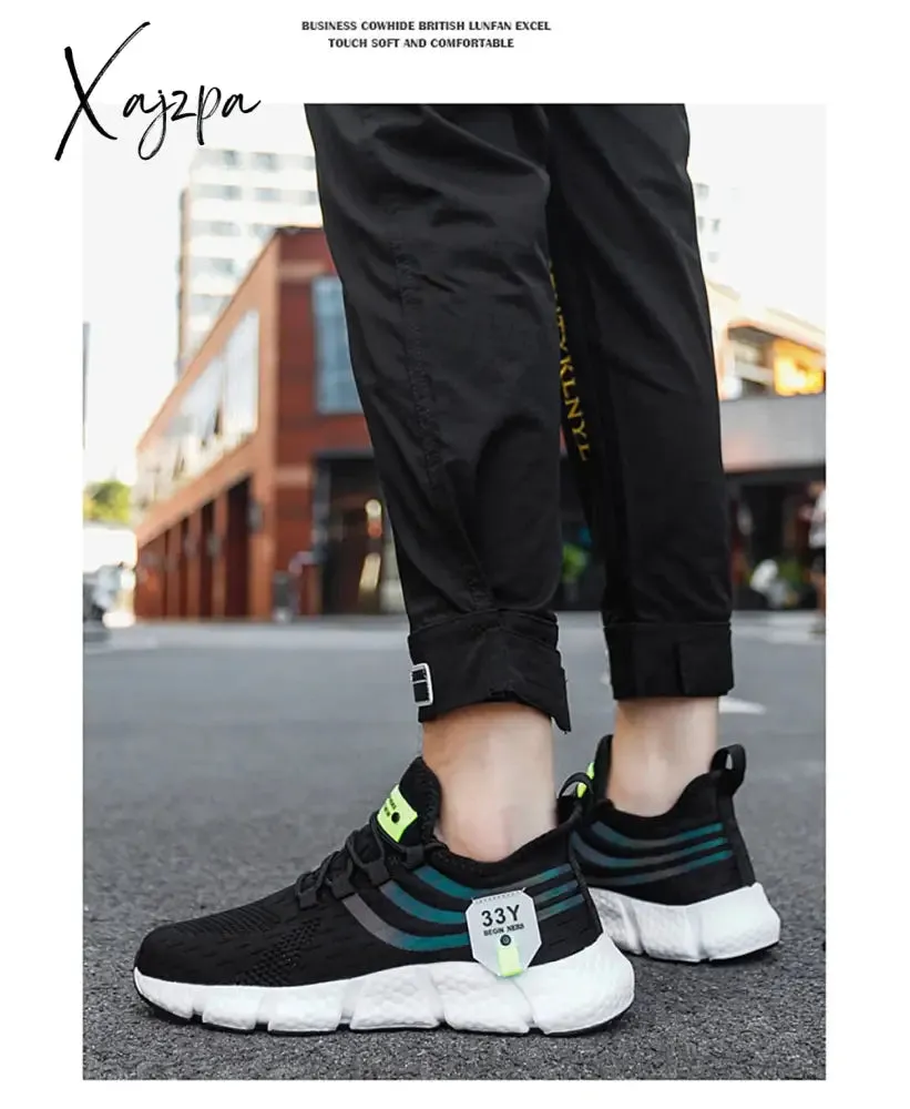 Xajzpa - Men's Sneakers Mesh Breathable Running Shoes Male Light Non-slip Classic Sports Casual White Shoes Women Couple Tenis Masculino