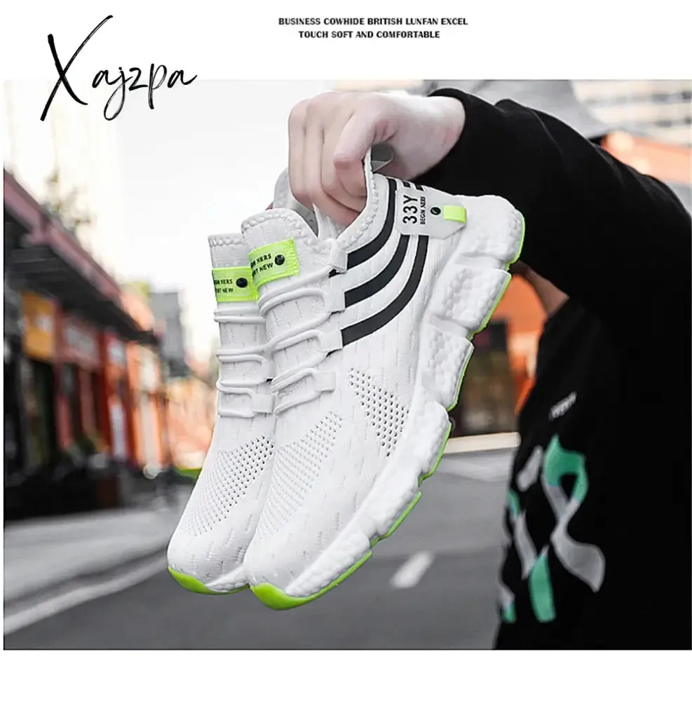 Xajzpa - Men's Sneakers Mesh Breathable Running Shoes Male Light Non-slip Classic Sports Casual White Shoes Women Couple Tenis Masculino